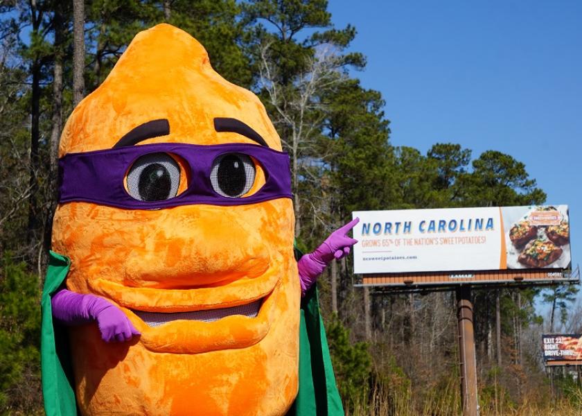 The North Carolina Sweetpotato Commission has put up billboards across the state celebrating the state's leadership position with the vegetable.
