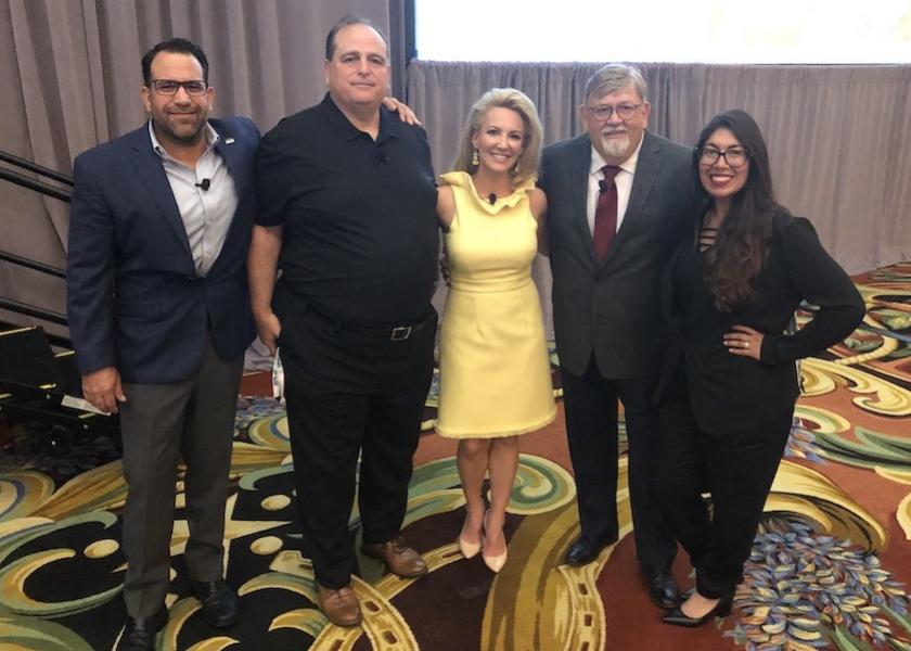 Ed Bertaud, Jay Alley, Wendy Reinhardt Kapsak, Tommy Wilkins and Ashley Porter spoke on a panel for a Clean Eating Challenge education session at the 2022 Viva Fresh Expo, hosted by the Texas International Produce Association.