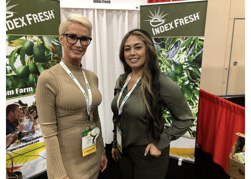 Susie Rea, sales and business development representative for Index Fresh Inc., Riverside, Calif., and Suzy Siqueriros, transportation coordinator, at the Texas International Produce Association's 2022 Viva Fresh Expo on April 23.
