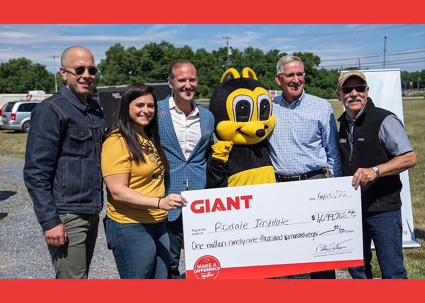 The Giant Co. and Rodale Institute leaders celebrate fundraising efforts to benefit people and planet.