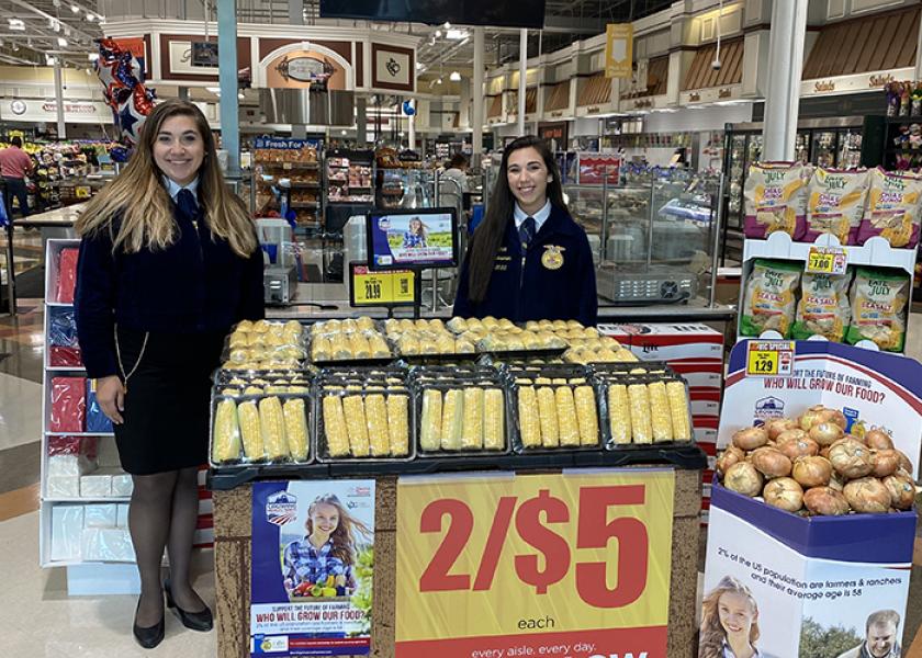 Harris Teeter promotes sweet corn from Virginia Produce to raise funds for FFA program.