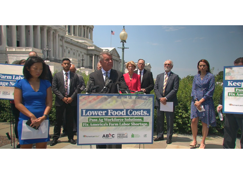  Lawmakers and U.S. agricultural leaders, including Cathy Burns, CEO of the International Fresh Produce Association, on July 11 called for Senate action on farm labor reform.