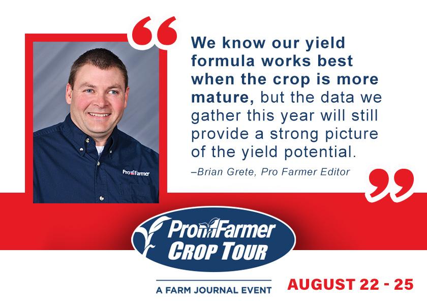 The goal of the Pro Farmer Crop Tour is to get a strong, objective view of corn yield potential across the Corn Belt during the third full week of August. 