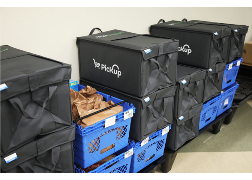 PackIt EcoFreeze totes keep fresh produce and other perishables in good condition and food-safe while awaiting curbside pickup or delivery from grocery stores.