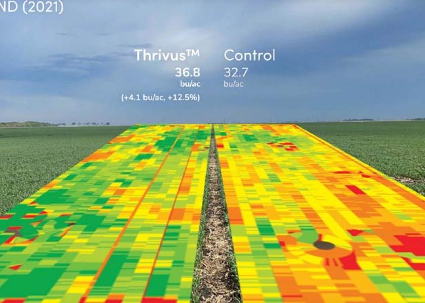 By narrowing performance variability in both optimal and sub-optimal areas within a field, Thrivus™ enables increased yields, as shown in this graphic.