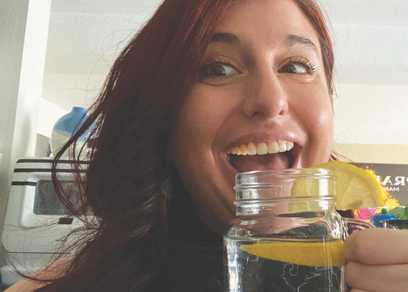 Melissa Treolo, content coordinator and copy editor for The Packer and PMG, experiments with lemon water at home.