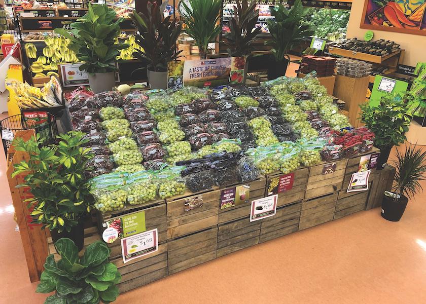 This grape display was an entry in the Summer 2021 contest of the Produce Artist Award Series.