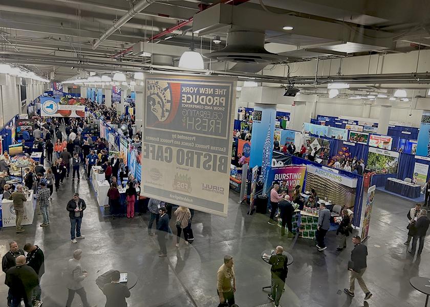 The 2022 New York Produce Show floor got busy in sections but wasn't uncomfortably crowded.