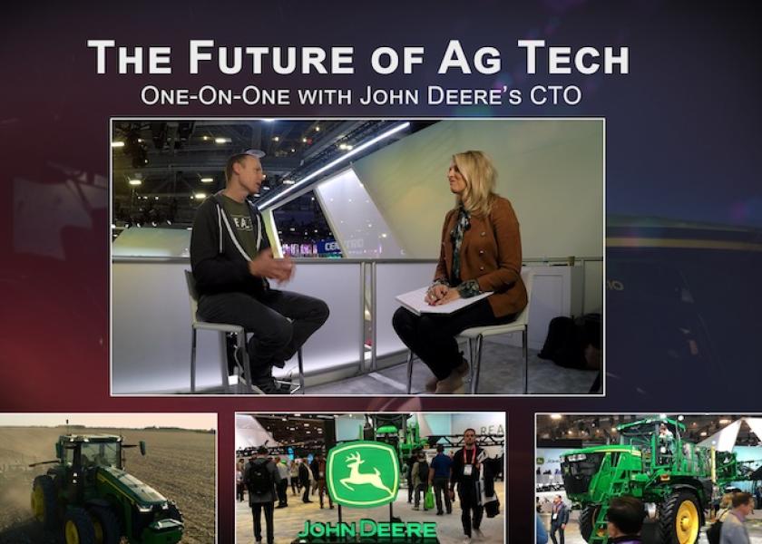 John Deere CTO Jahmy Hindman says to power Deere's 8R tractors with a lithium-ion battery today, the numbers show it's twice the volume, twice the weight, twice the mass, and four times the cost. He says that's why electrification for larger, higher horsepower equipment doesn't pencil. 
