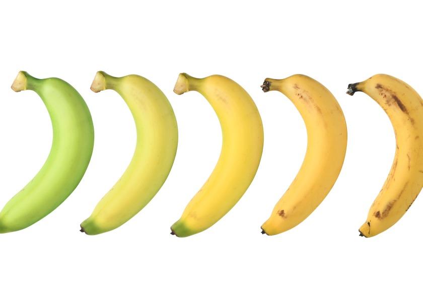 Ripening stages of bananas. 
