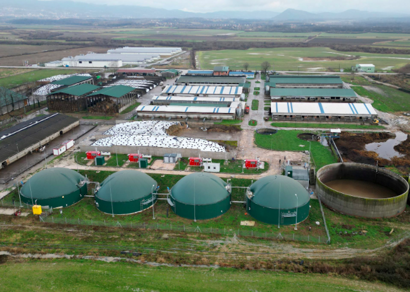Biogas plant producing electricity from organic waste is seen on Spreca farm in Kalesija, Bosnia and Herzegovina, January 19, 2023. 