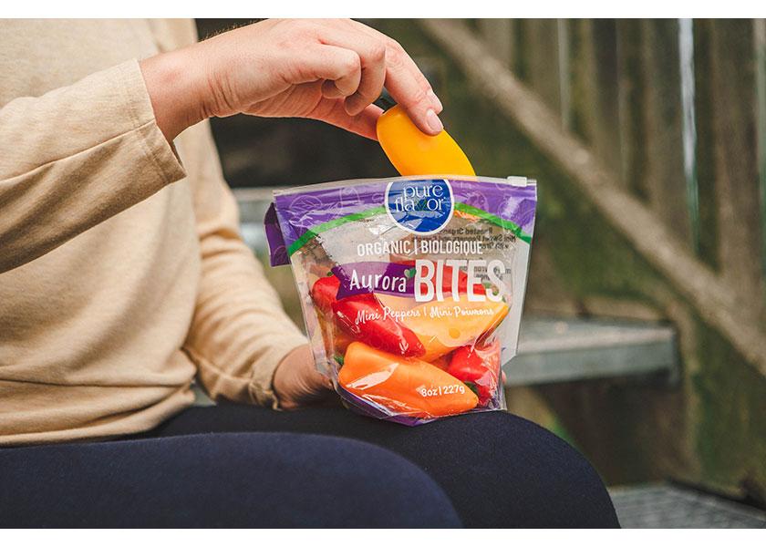  Leamington, Ontario-based Pure Hothouse Foods Inc. offers a variety of snacking items, like Pure Flavor organic Aurora Bites mini sweet peppers, in addition to its staple items, says Tiffany Sabelli, director of sales.
 
