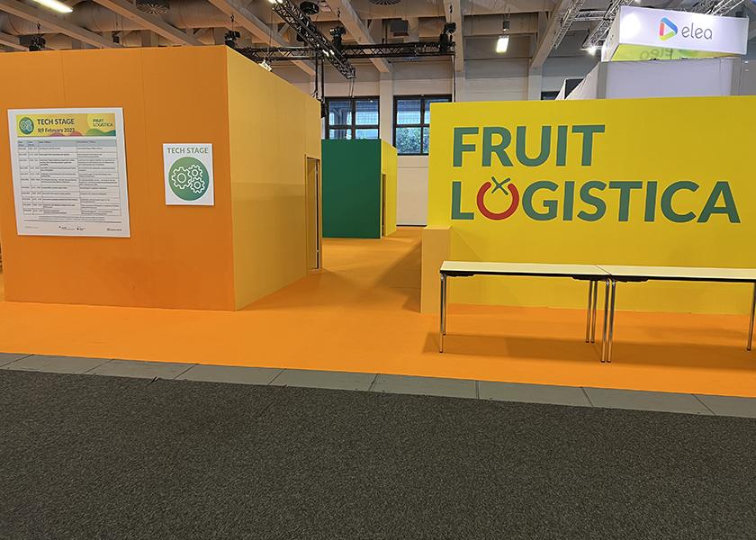 Pictured is the tech stage at Fruit Logistica 2023.