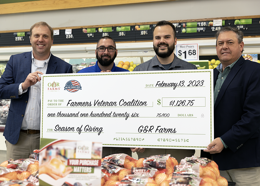 G&R Farms partnered with three regional retail operators throughout the U.S. in November and December to raise $8,000 in donations for three charities and food banks during the Season of Giving campaign.