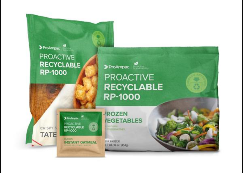 ProAmpac says ProActive Recyclable Paper-1000 is suited for frozen food applications such as ready-to-eat meals and vegetables.