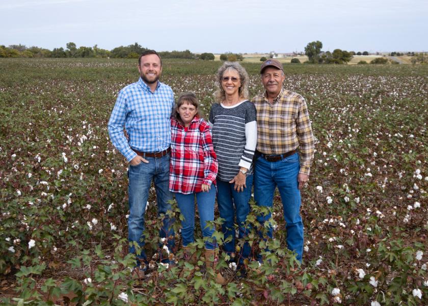 Jimmy and Cathy Smith and their adult children, Spencer and Calli, are cotton growers from Beckham County, Oklahoma. 