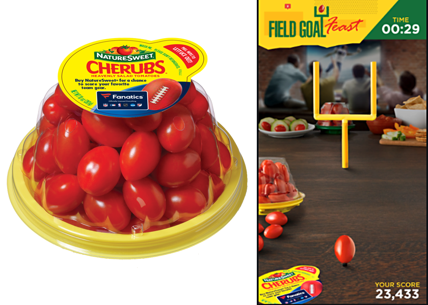 From now until March 12, 2023, those who purchase NatureSweet products can upload a photo of their receipt to qualify for a chance to win a Fanatics gift card. The company also has debuted a digital game called #FieldGoalFeast and a chance to win a year’s supply of tomatoes.
