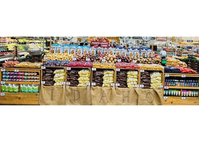 Idaho potatoes were featured in a big display at a grand opening in California for Sprouts Farmers Market.
