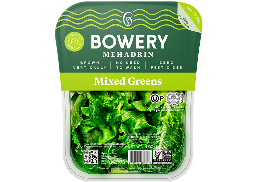Bowery partners with Kayco to distribute certified kosher greens to hundreds of kosher supermarkets.