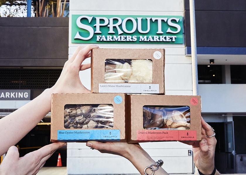 Specialty mushroom grower Smallhold recently announced that its mushrooms will hit shelves at 192 Sprouts Farmers Market locations in California, Arizona and Nevada.