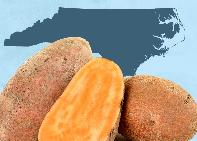Sweet potatoes top the list of high-value produce in North Carolina.