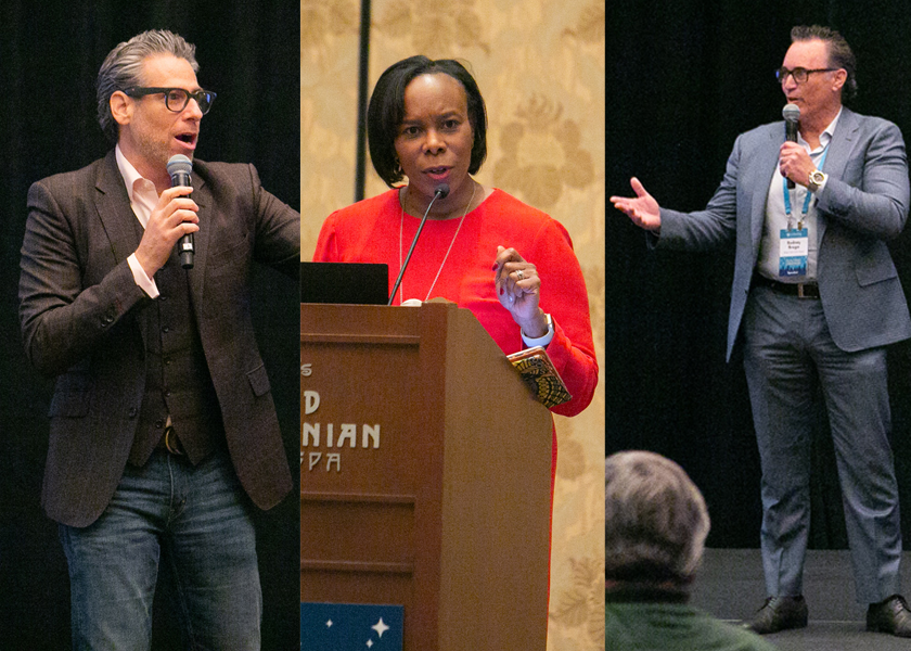 From left, Innovation Protocol founder Sasha Strauss, Dr. Carladenise Edwards, strategic and board advisor for Parsley Health, Clover Health and Heluna Health, and Braga Fresh Family Farms President and CEO Rodney Braga were among the guest speakers at UnitedAg’s 43rd annual meeting and conference. 