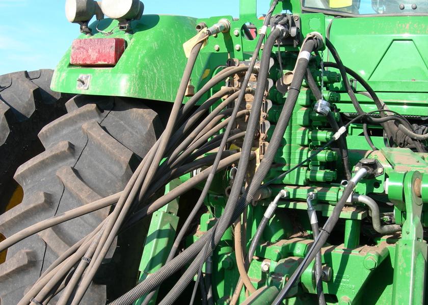 The more hydraulic hoses between tractor and implement, the more potential for problems with crimped or damaged hoses.
