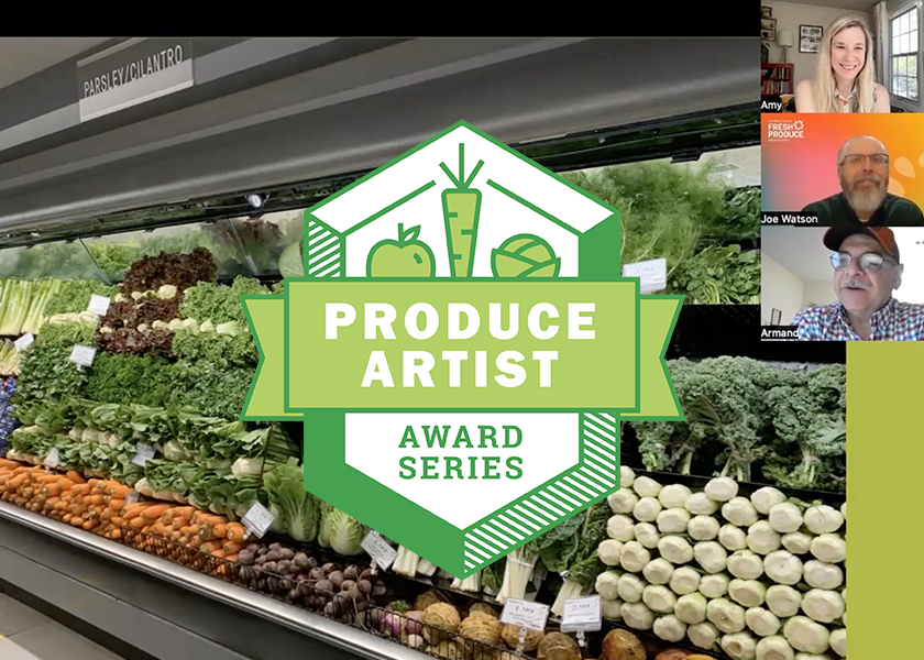 PMG's winter 2023 contest of the Produce Artist Award Series was hosted by Editor Amy Sowder and judged by Joe Watson of IFPA and Armand Lobato of Idaho Potato Commission.