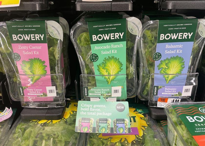 Bowery salad kits are sold online and through brick-and-mortar retailers, like this Giant Food store.