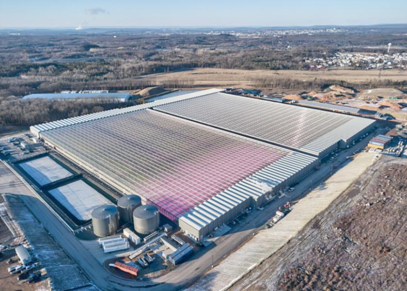 Aerial view of Little Leaf Farms' facility in McAdoo, Pa.