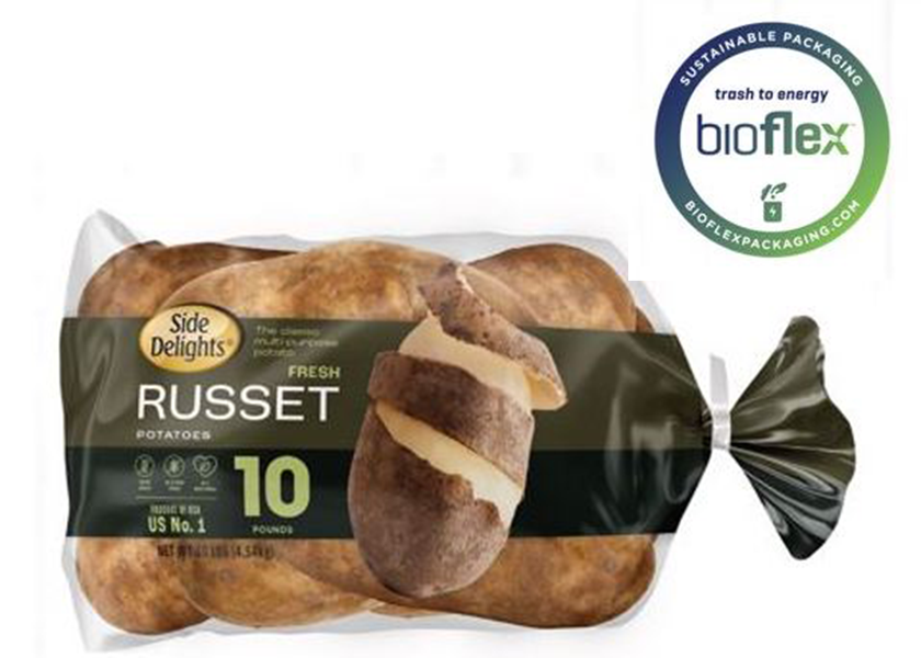 Tops Friendly Markets is using BioFlex bags for its potatoes, a packaging that can be recycled as well as be biodegradable. 