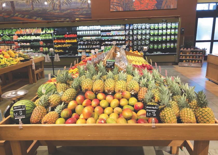 Bristol Farms in Palm Desert, Calif., had a nice display for tropical fruit.