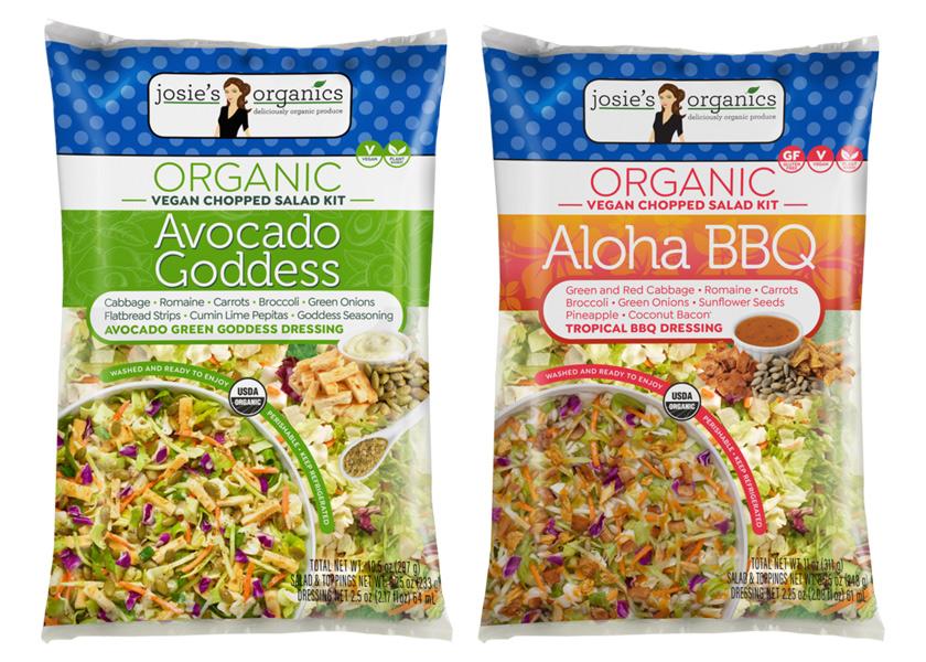 The Soledad, Calif.-based home of Josie’s Organics is introducing two organic, vegan chopped salad kits to its family of products in time for National Salad Month.