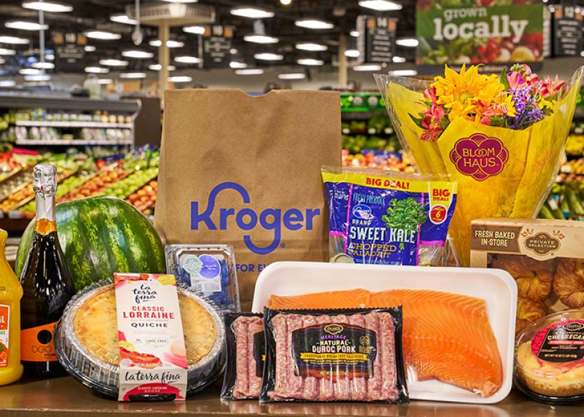 Kroger boasts a Mother's Day Brunch menu featuring fresh produce and flowers for less than $2 per serving.