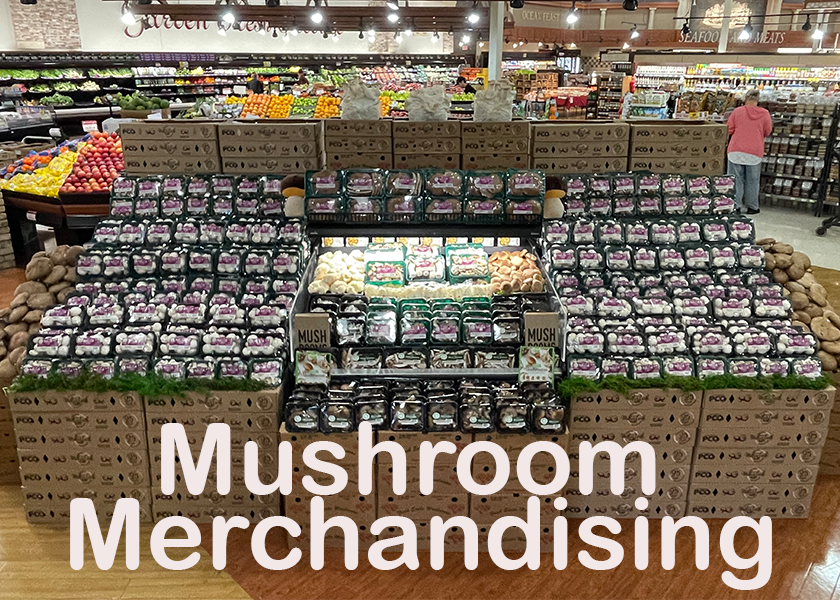 Check some mushroom merchandising ideas.