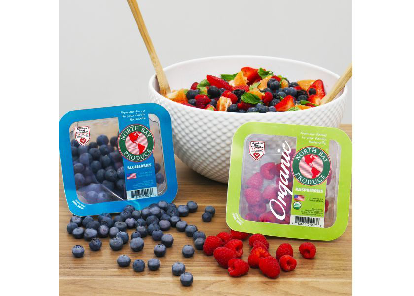 Top-seal berry packaging reduces plastic use. 