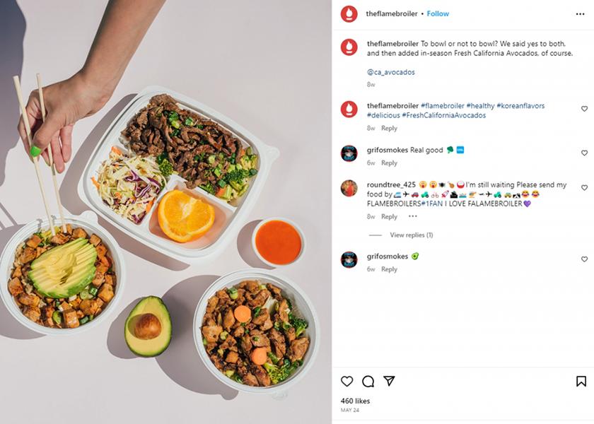 This spring and summer, California-based restaurant chains Flame Broiler Inc. and Del Taco showcased the use of fresh California avocados in limited-time offers from early May through mid-July.