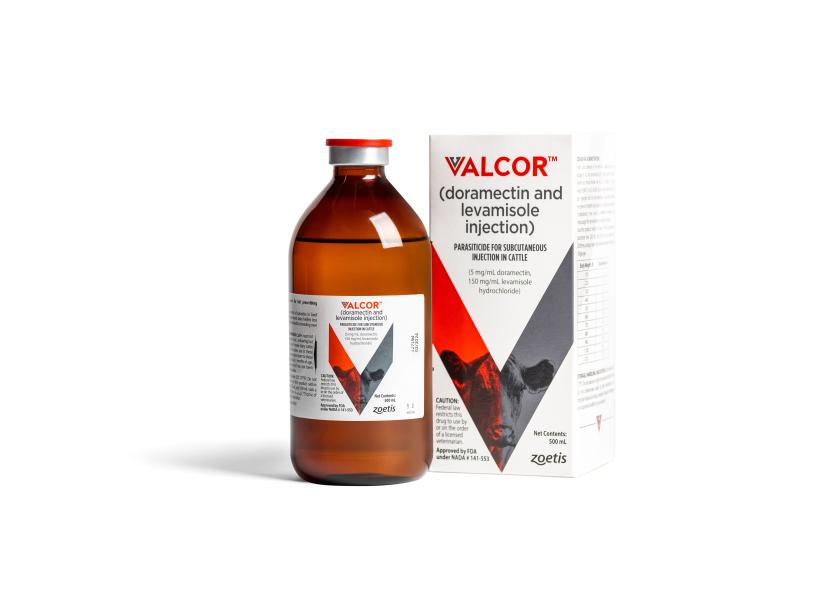 Valcor is the first dual-active endectocide for the U.S. It has been approved for use, starting August 1, in beef cattle 2 months of age and older and in replacement dairy heifers less than 20 months of age. 