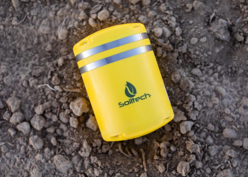 Soiltech's handheld sensor is planted, harvested, transported and stored with the grower's crops.