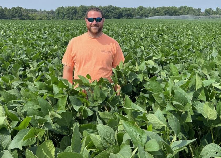 Lee County producer Alex Harrell hit the biggest soybean yields in agriculture history on Aug. 23—206.7997 bpa.