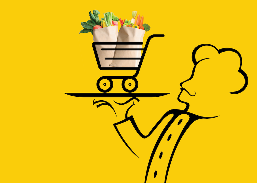 Supermarkets are offering more and more foodservice-like options, even in produce.