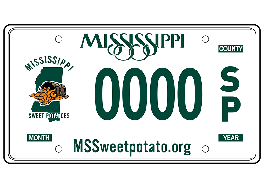 The Vardaman-based Mississippi Sweet Potato Council hopes to gain the state’s approval for a special license plate touting Mississippi’s sweet potato crop.
