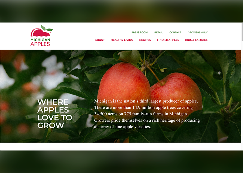 The revamped website provides apple consumers with recipes, health information, varietal information and grower biographies.
