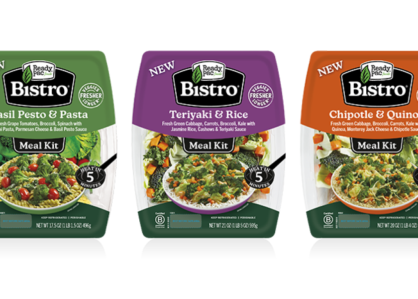 The new line of plant-rich meal kits are available in three flavors: Teriyaki & Rice, Chipotle & Quinoa, and Basil Pesto & Pasta.