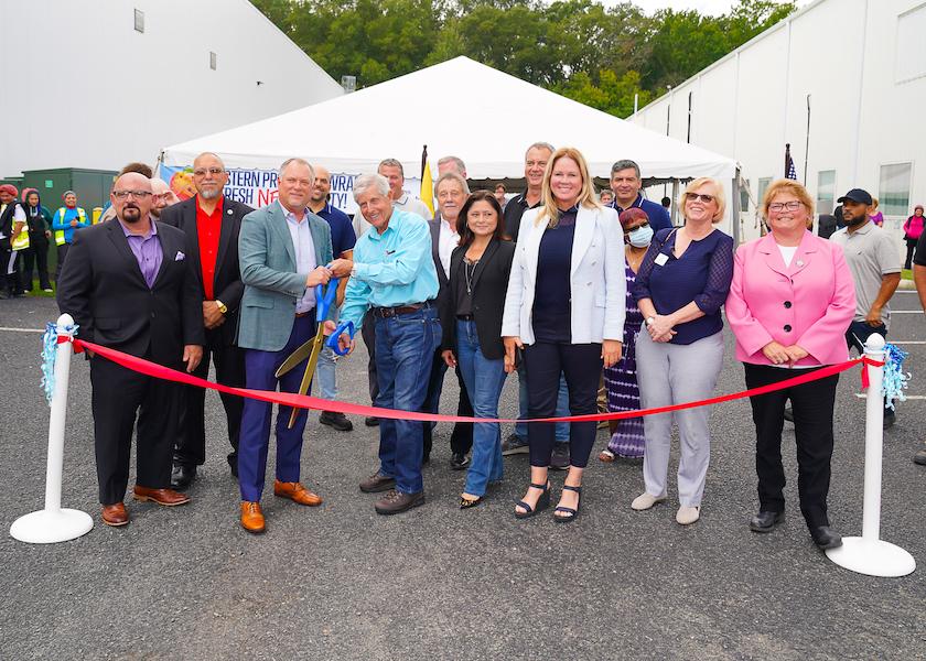 Stakeholders and local government officials joined Eastern Propak executives at the ribbon cutting ceremony event (shown from left):  Gloucester County Commissioner Nick DeSilvio; Sen. Edward Durr of New Jersey's 3rd Legislative District; Greg Reinauer, CEO of Tom Lange Company and co-owner of Eastern Propak; Dr. Lew DeEugenio, owner of Summit City Farms and Winery as well as co-owner of Eastern Propak; Propak CEO Robert Kearney (note: he’s behind Frank DeMarco), Director Frank DeMarco of the Gloucester County Board of Commissioners; Deputy Director Heather Simmons of the Gloucester County Board of Commissioners; Jannie Pieters, Eastern Propak general manager; Assemblywoman Beth Sawyer of New Jersey's 3rd Legislative District; Rodrigo Caballero, Eastern Propak repack manager; and Assemblywoman Bethanne McCarthy Patrick of New Jersey's 3rd Legislative District. 



