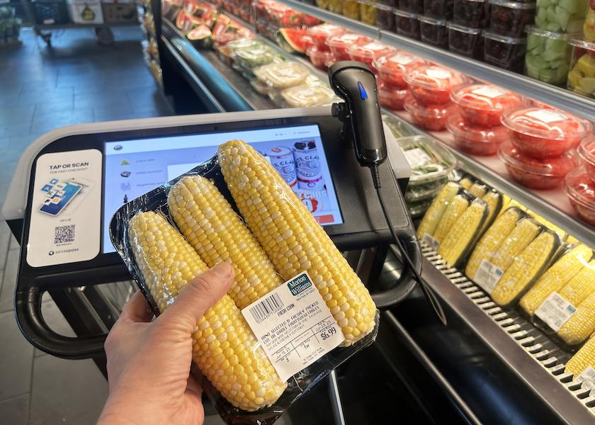 Packaged produce is easier to use with smart carts than loose produce in bulk.