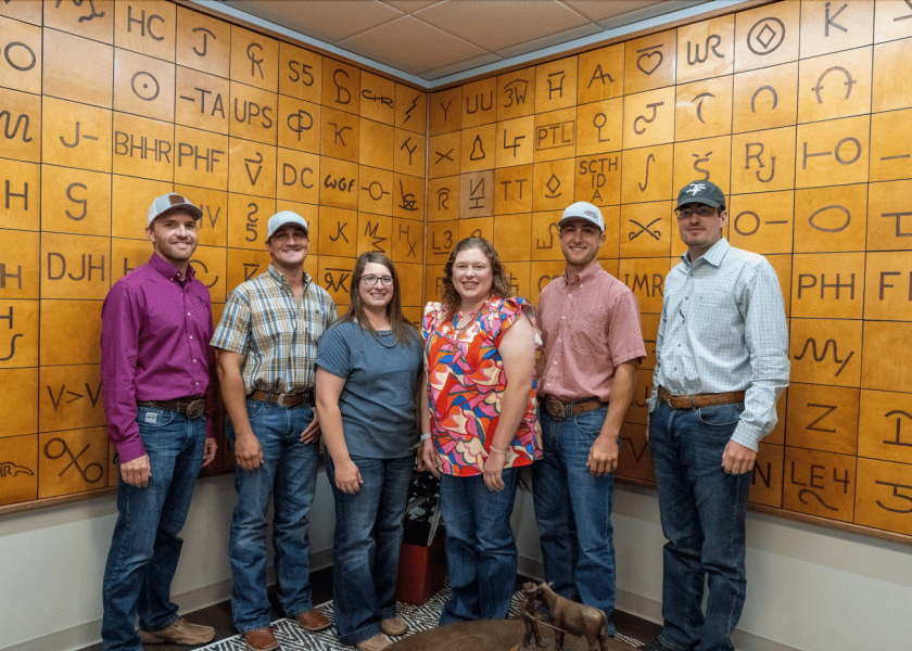 Members of the 2023 Hereford Seedstock Academy are (pictured left to right) Tyler Schultz, Sandhill Farms, Haviland, Kan.; Shayne Wiese, Wiese and Sons Herefords, Manning, Iowa; Emilee Holt, NJW Polled Herefords, Decker, Mont.; Keayla Harr, J & L Cattle Services, Jeromesville, Ohio; Jacob Rausch, Rausch Herefords, Hoven, S.D.; and Breck Debnam, Innisfail Farm, Madison, Ga.
