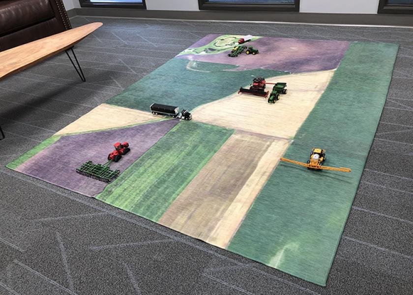 Aerial Rug and Boundri use satellite imagery to create custom farm rugs.