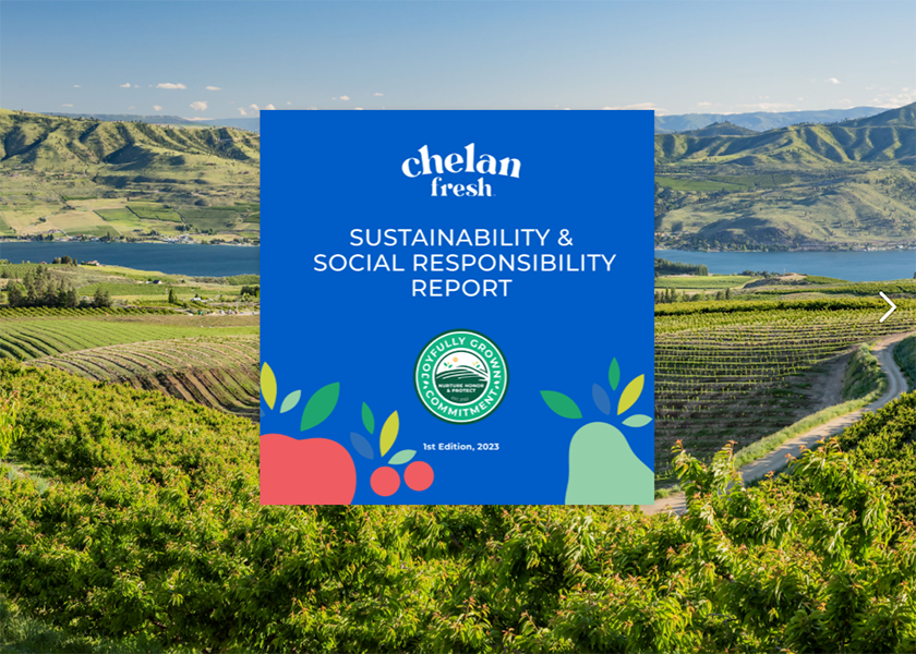 The Chelan, Wash.-based fruit marketing company’s report contains 50 pages explaining what goes into growing, harvesting and packing the varieties under the Joyfully Grown brand.