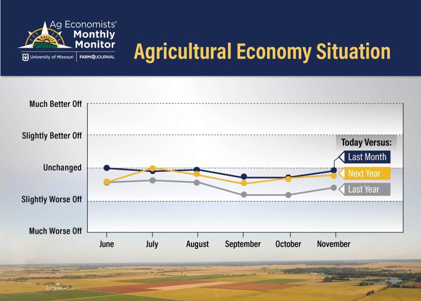 Better yields and improved crop prices helped to propel the Ag Economists' Monthly Monitor higher in November. 
